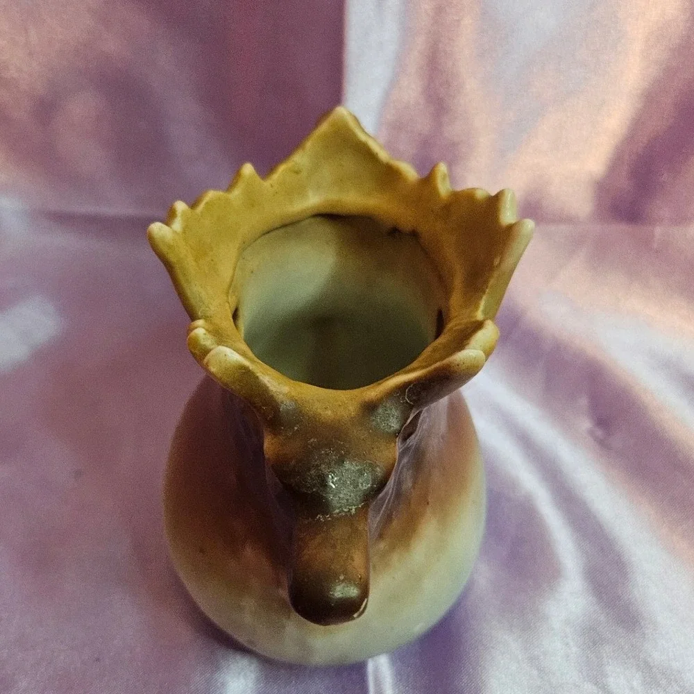 Vintage Roy Floretta Ware Austria Figural Moose Ceramic Creamer Pitcher Brown